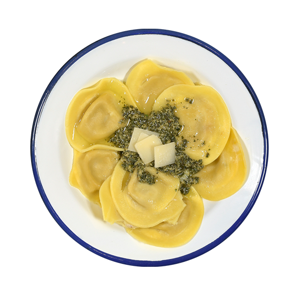 Raviolis de Pesto y Parmigiano
