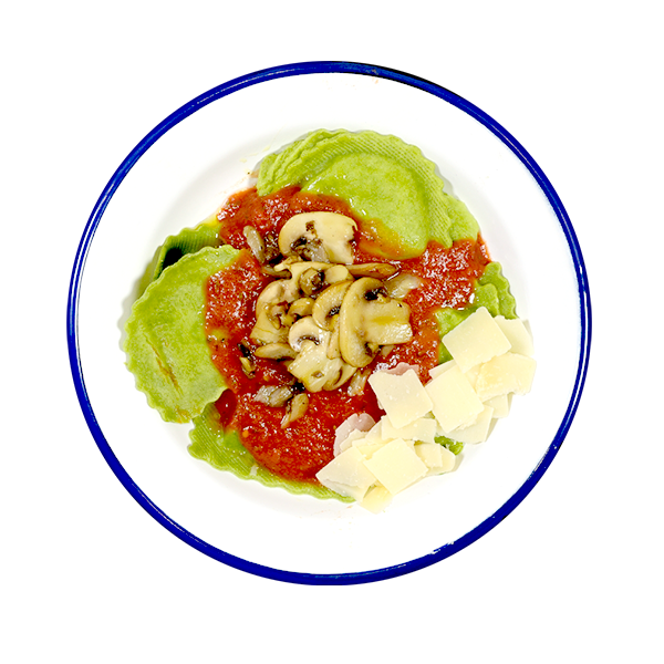 Raviolis ricotta y espinacas